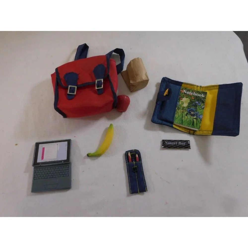 Pleasant Company American Girl Red School Bag, Pencils, Notebook,‎ Lunch Food